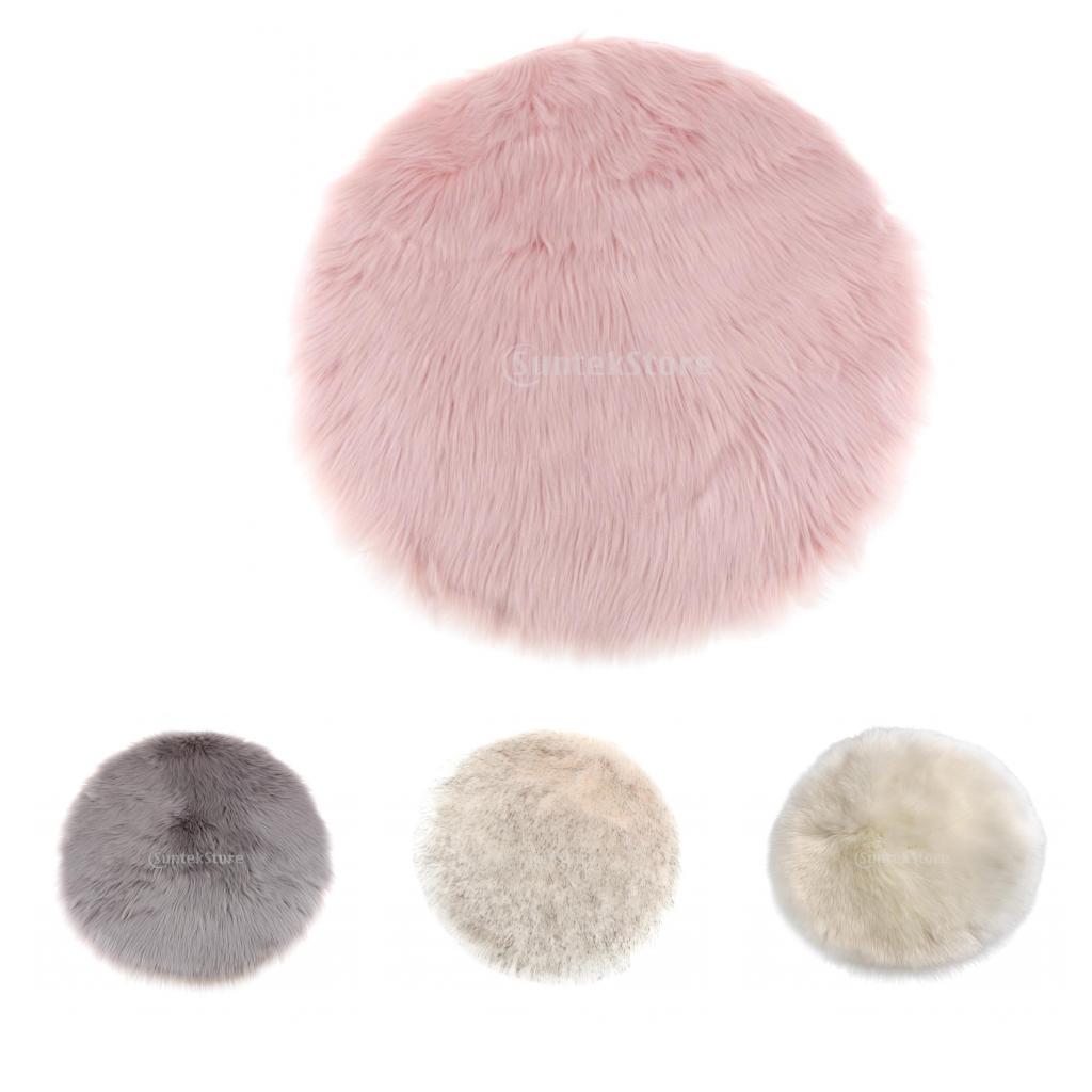 4Pieces Soft Sheepskin Skin Faux Fur Fake Rug Mat Small Rugs