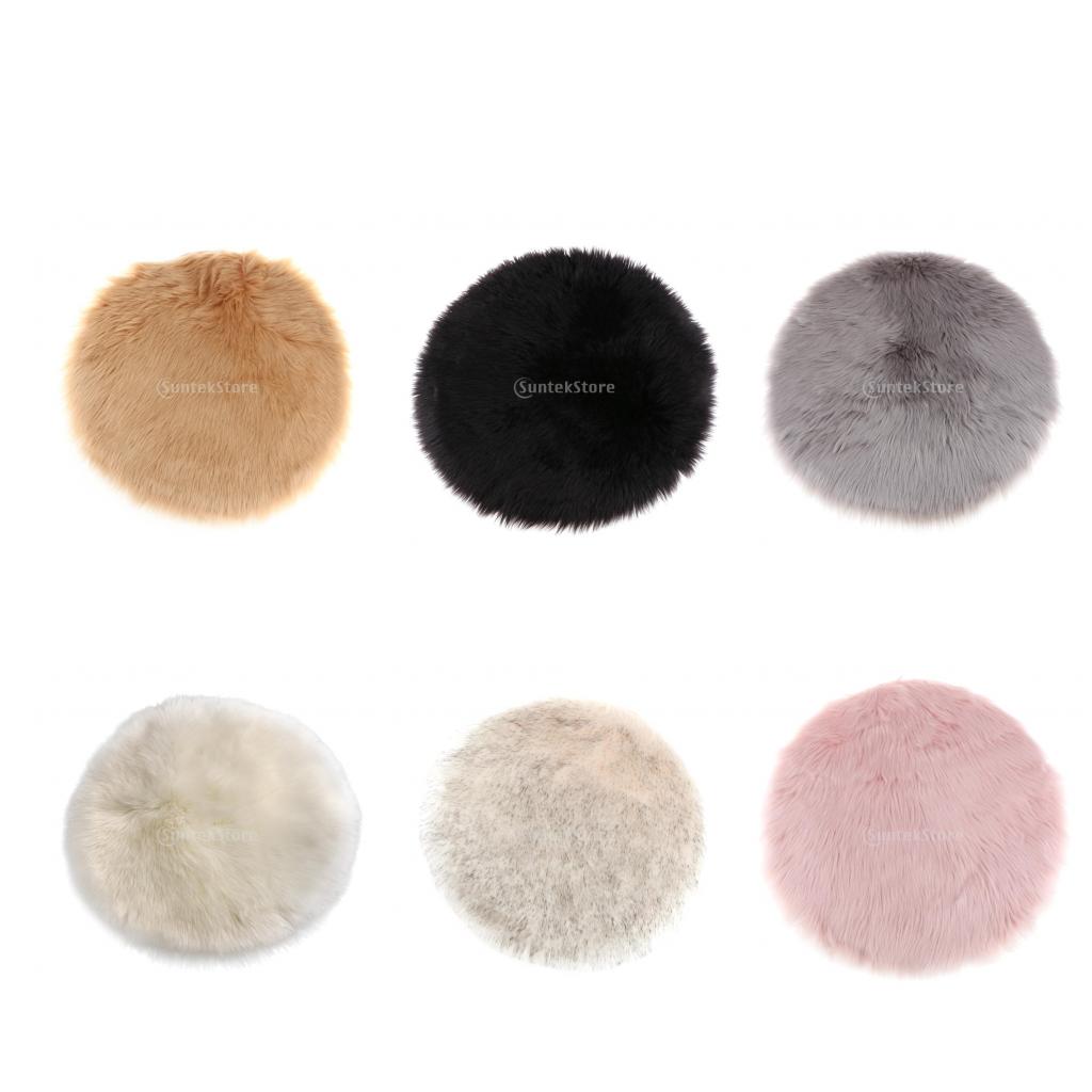 6Pieces Soft Sheepskin Skin Faux Fur Fake Rug Mat Small Rugs