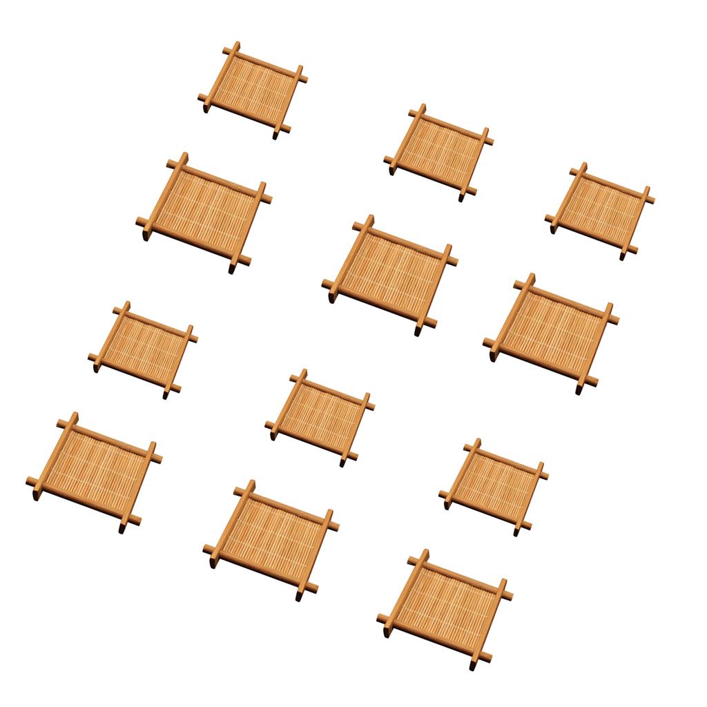 12x Bamboo Tea Coffee Cup Mat Mug Bowl Insulation Pad Coaster Holder 2 Sizes