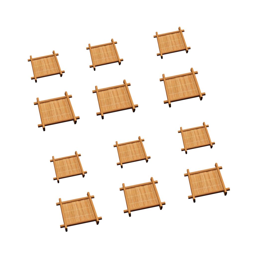 12x Bamboo Tea Coffee Cup Mat Mug Bowl Insulation Pad Coaster Holder 2 Sizes