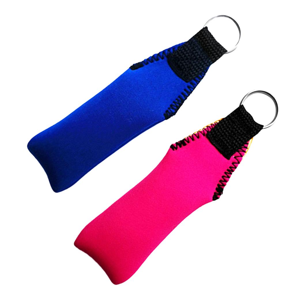 2Pcs Rectangle Neoprene Floating Keyring for Kayak Boating Yachting Sailing