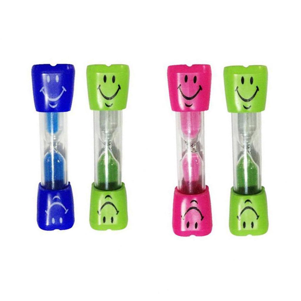 4 pieces 3 Minutes Smiling Face Hourglass Sandglass Sand Timer Clock Set