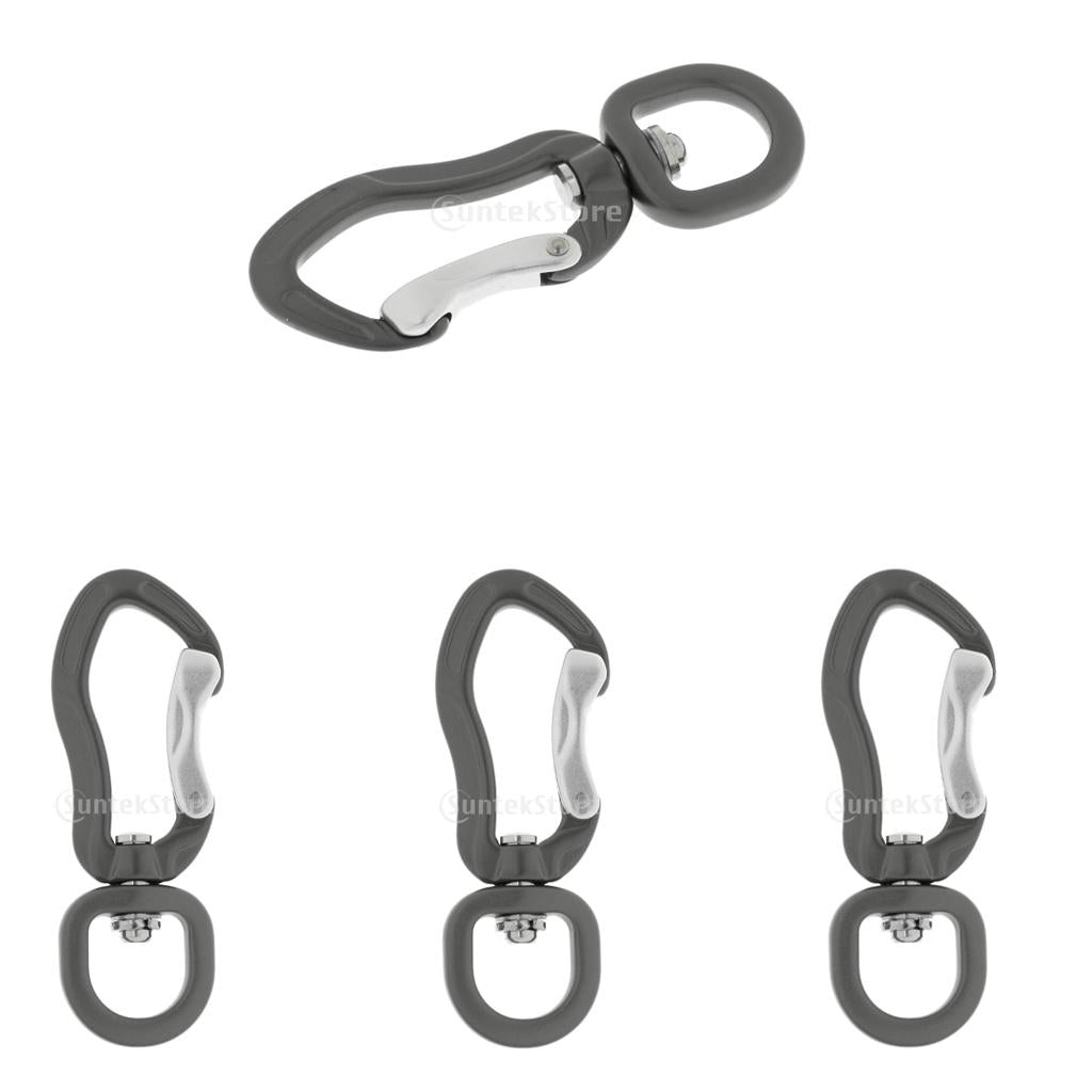 4pcs 400KG Swivel Eye Snap Hook Aluminum Carabiner Backpack Hanging Hook