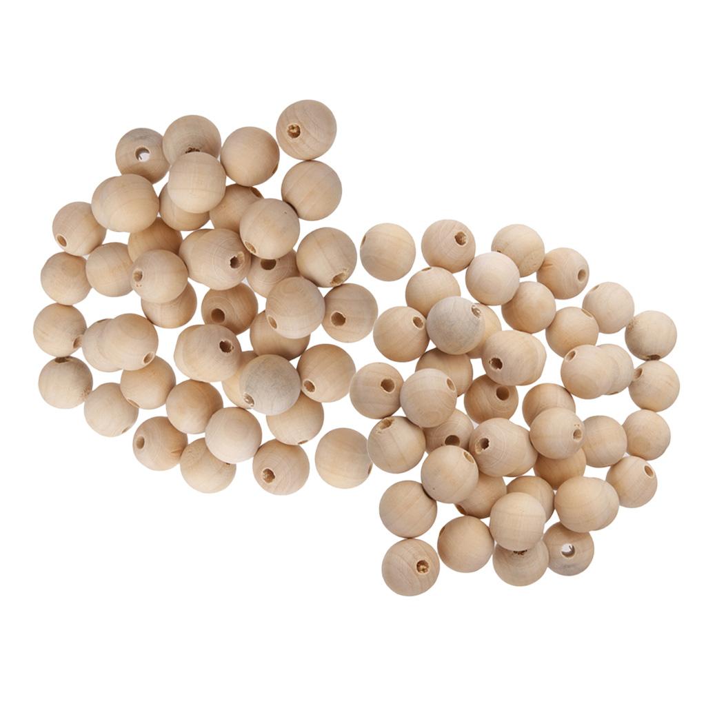 100 Pieces Natural Wooden Unpainted Craft Beads DIY Jewelry Making Findings