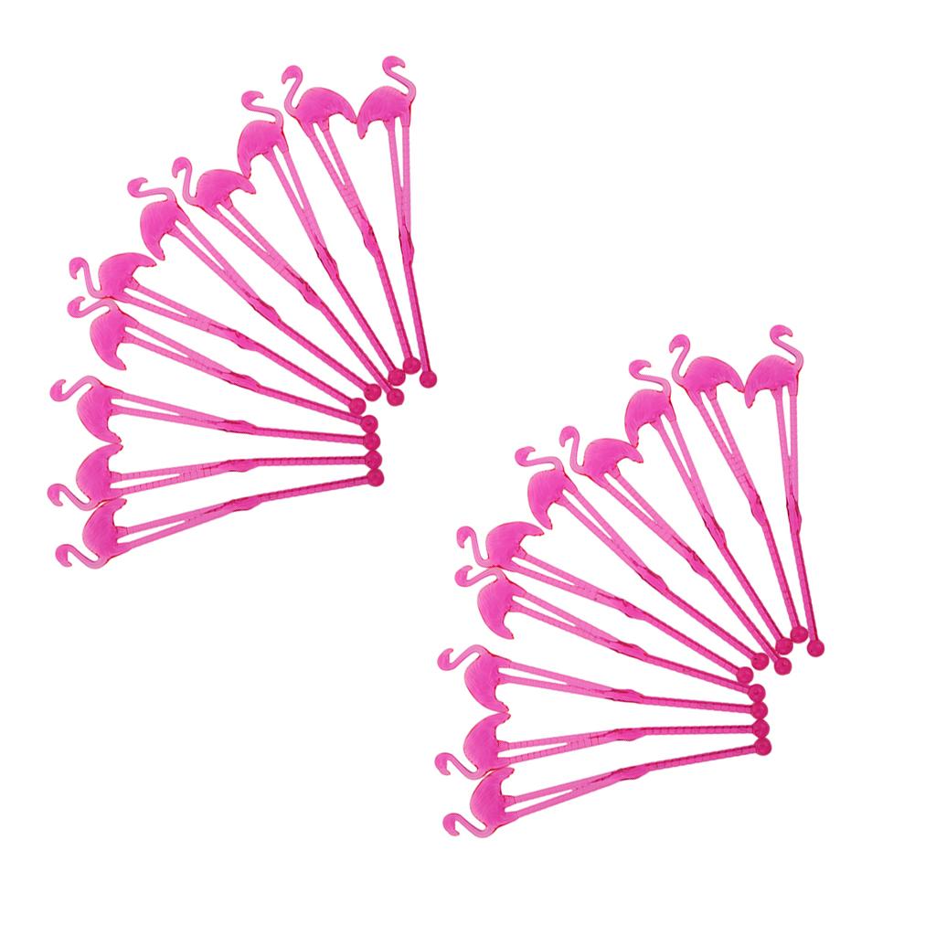 20 Pieces Hawaii Flamingo Cocktail Milk Coffee Stirring Sticks Party Rose