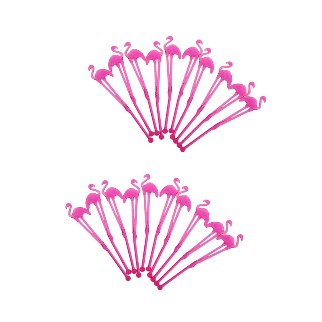 20 Pieces Hawaii Flamingo Cocktail Milk Coffee Stirring Sticks Party Rose