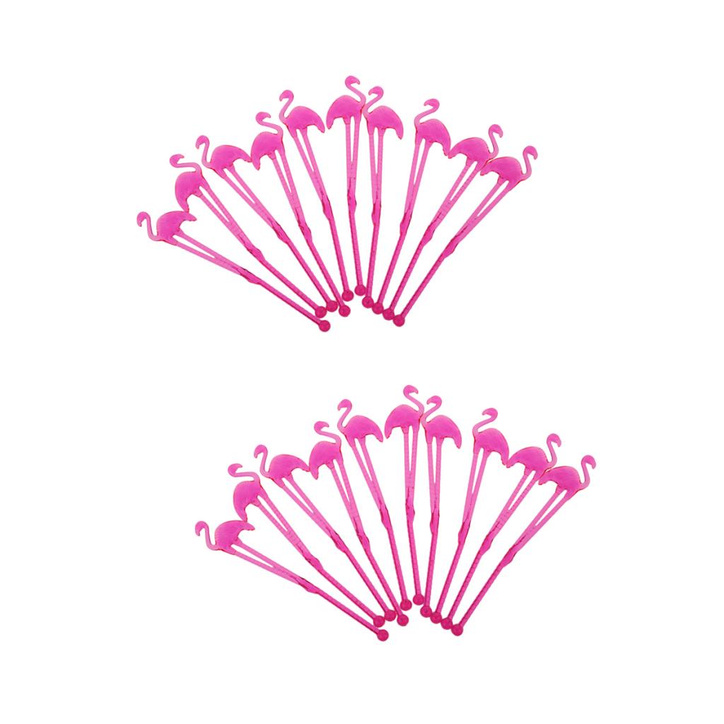 20 Pieces Hawaii Flamingo Cocktail Milk Coffee Stirring Sticks Party Rose