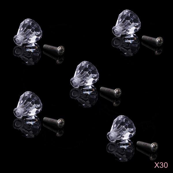 150Pcs Clear Faceted Small Drawer Knob Cupboard Cabinet Pull Handle