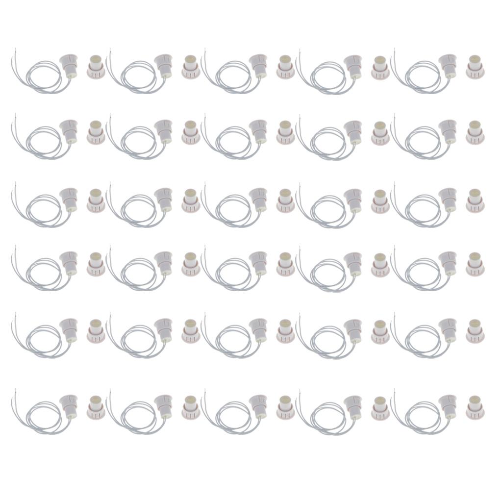 30-Pack Recessed Magnetic Door Window Contacts Alarm Siren Switch White