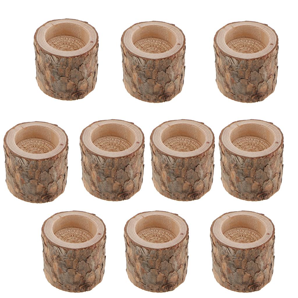 50-piece Natural Tree Stump Wooden Candle Holder Tea Light Wedding Decor 5cm