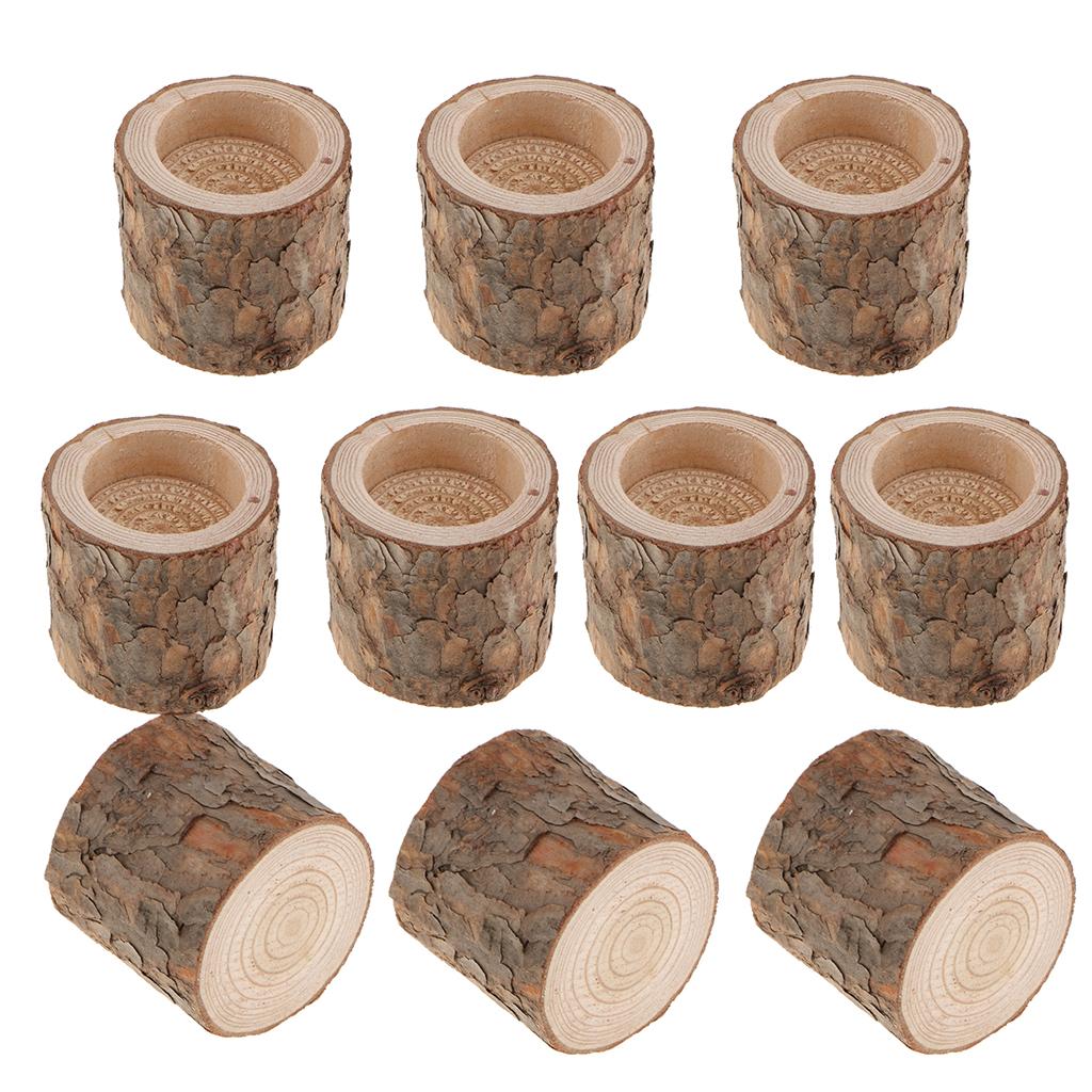 30-piece Natural Tree Stump Wooden Candle Holder Tea Light Wedding Decor 5cm