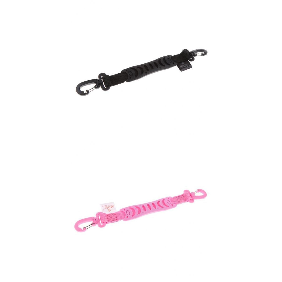 2pcs Roller Skates Skating Shoes Carrier Strap Handle Buckle Black + Pink