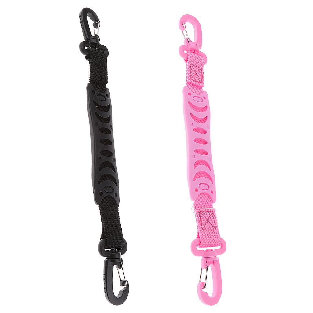 2pcs Roller Skates Skating Shoes Carrier Strap Handle Buckle Black + Pink