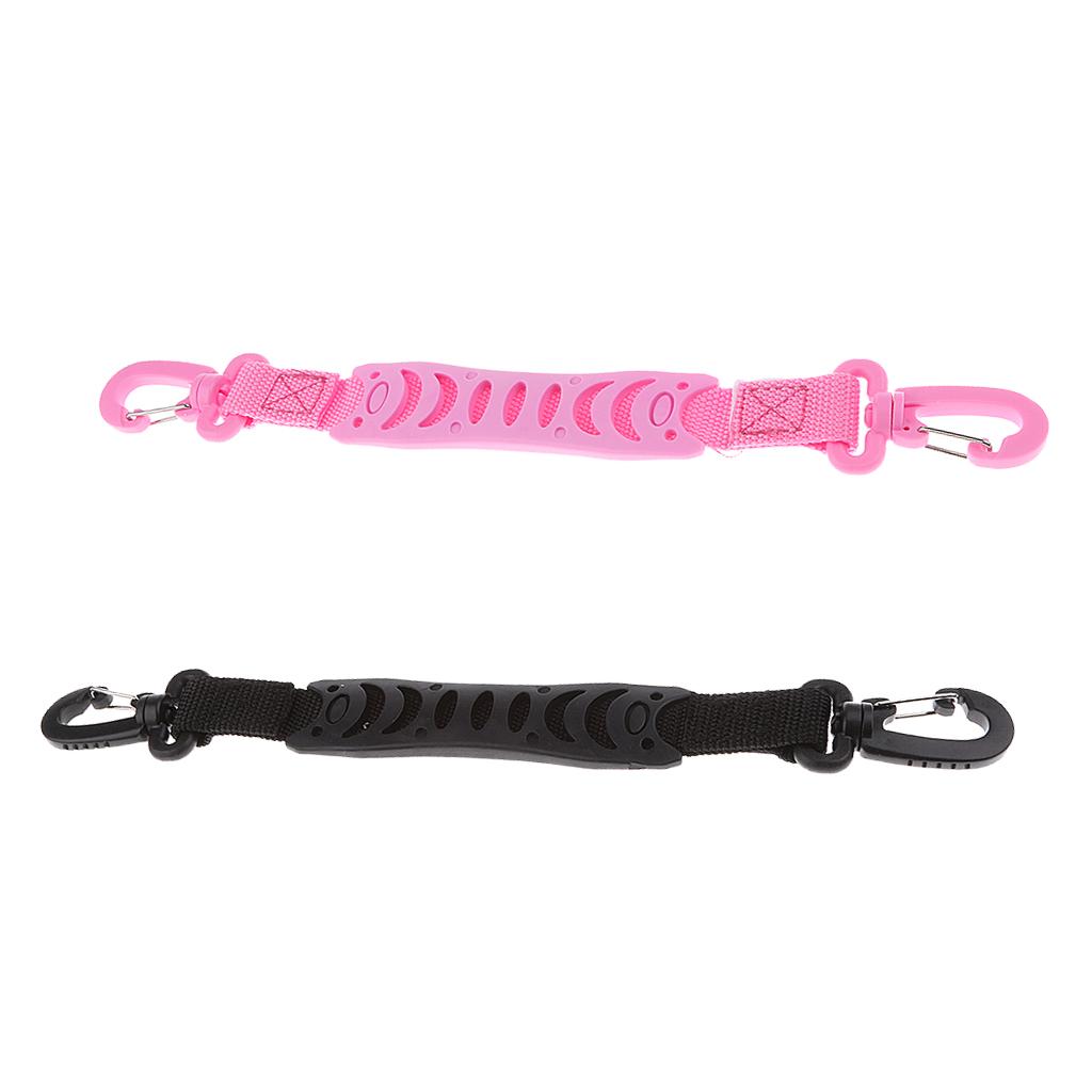 2pcs Roller Skates Skating Shoes Carrier Strap Handle Buckle Black + Pink