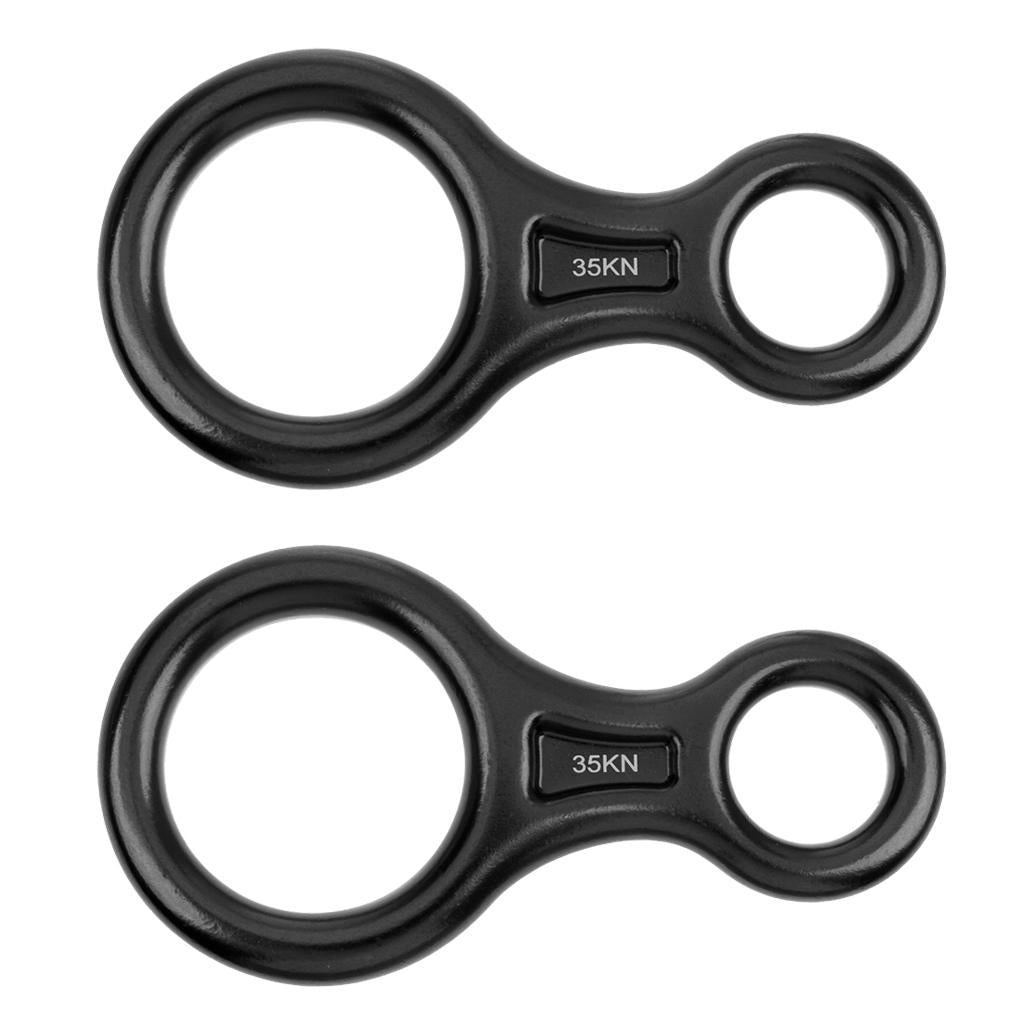 2 Pcs Figure 8 Shape Rock Climbing Rappel Abseil Rope Rescue Descender 35KN