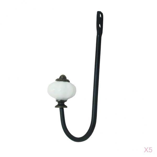 5 pieces Ceramic Head Door Wall Hooks Holder Key Towel Coat Hat Hanger