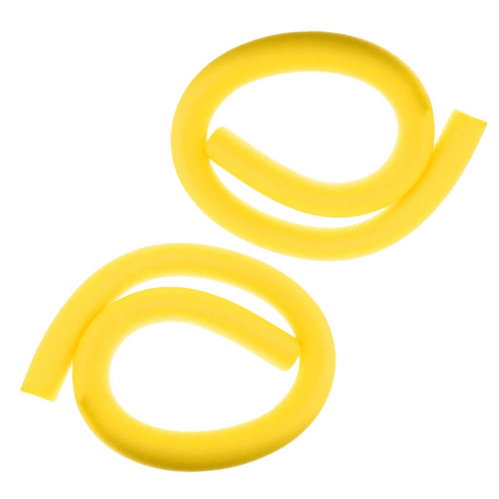 2 Pieces Lightweight Floating Swimming Pool Noodle Float Training Aid Yellow