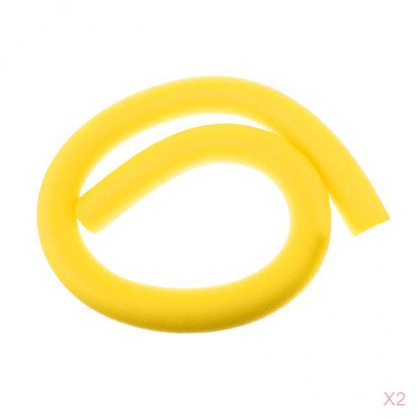 2 Pieces Lightweight Floating Swimming Pool Noodle Float Training Aid Yellow
