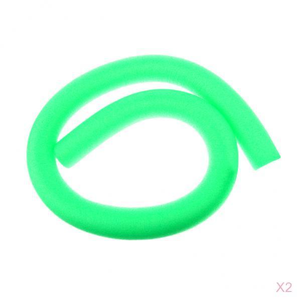 2 Pieces Lightweight Floating Swimming Pool Noodle Float Training Aid Green