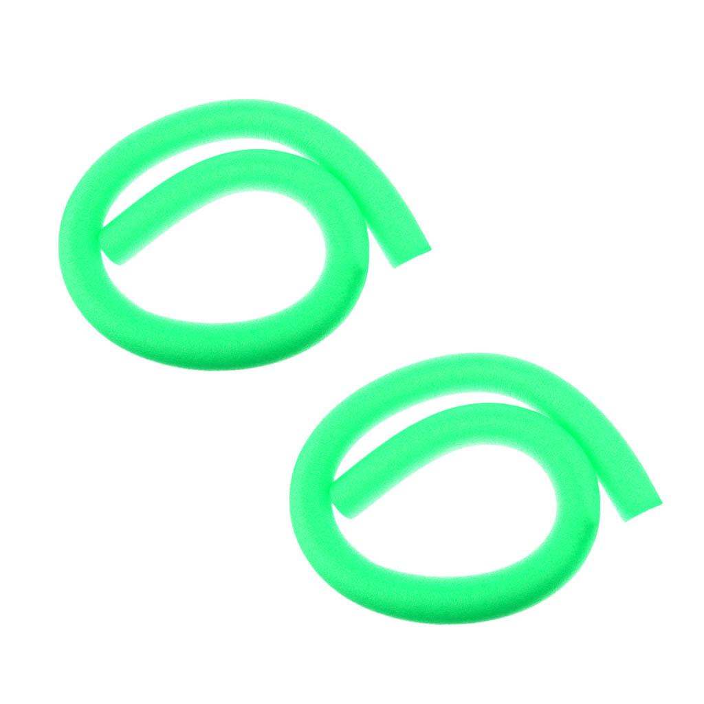 2 Pieces Lightweight Floating Swimming Pool Noodle Float Training Aid Green