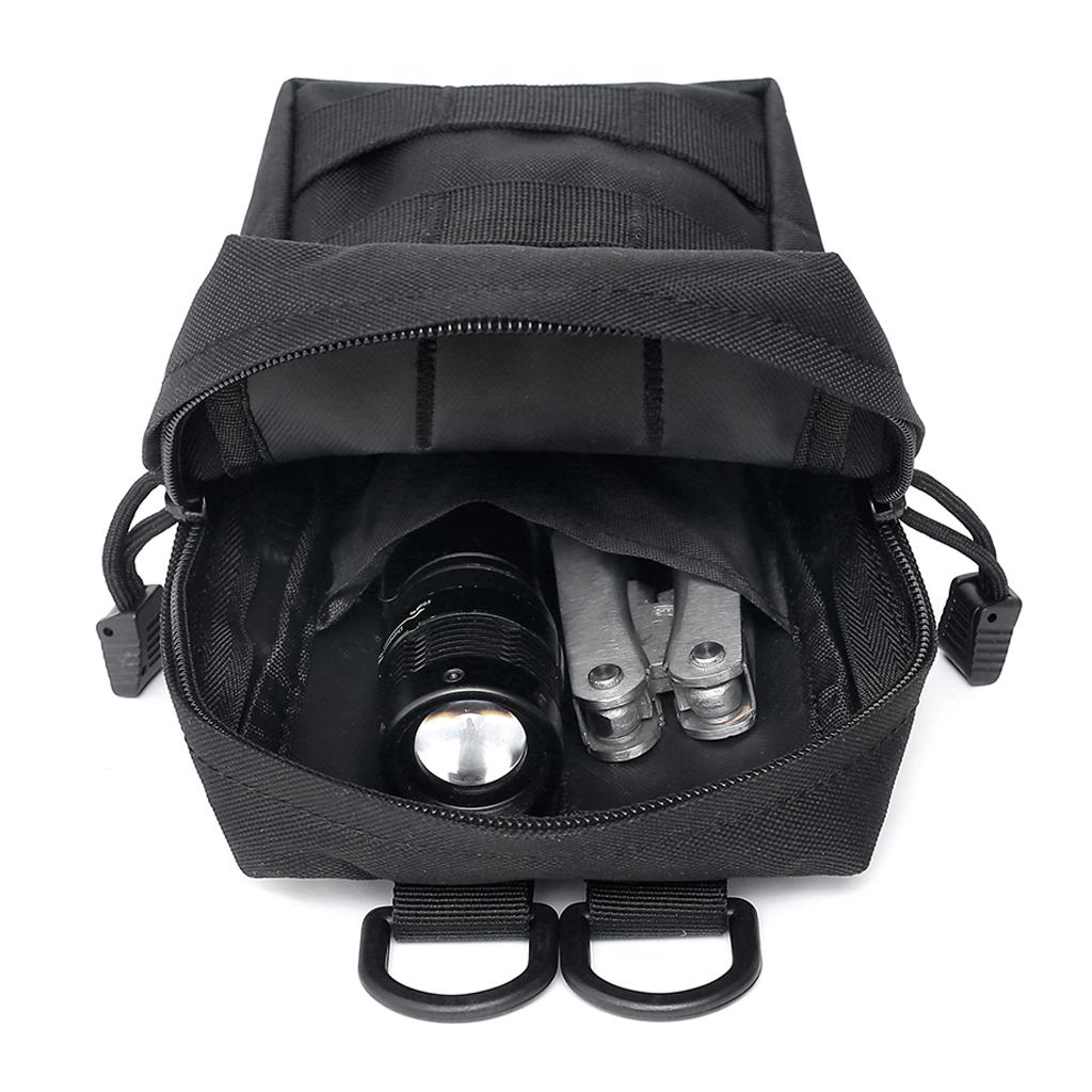 2 Pack MOLLE Gear Pouches Small Tactical Pouch Combat Bag Attachments Black