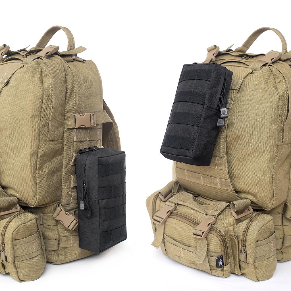 2 Pack MOLLE Gear Pouches Small Tactical Pouch Combat Bag Attachments Black