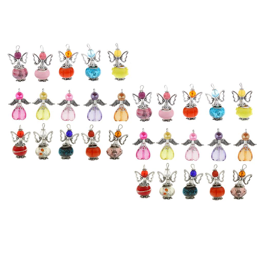 30 Pieces Mixed Angel Wings Charms Pendants Acrylic Beads Art Crafts DIY