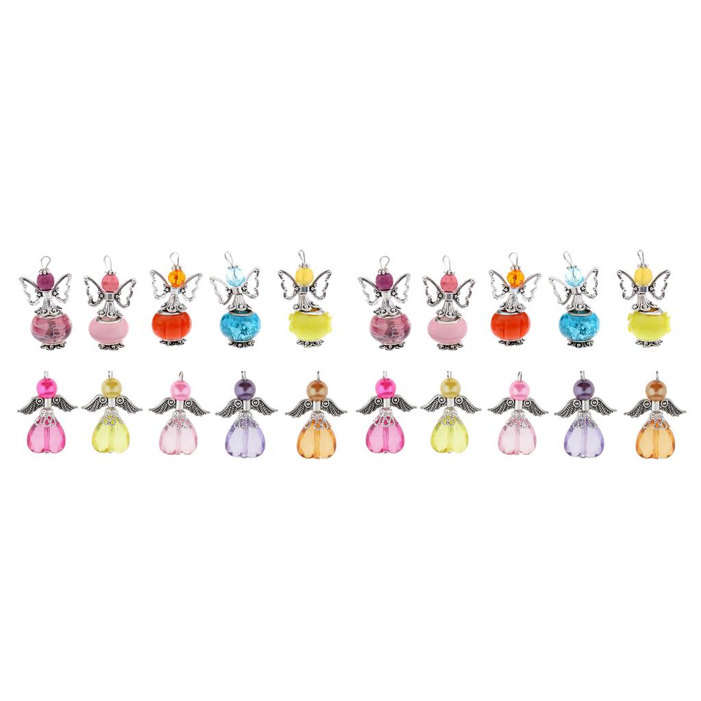 20 Pieces Colorful Angel Wings Butterfly Charms Pendant Acrylic Beads Crafts