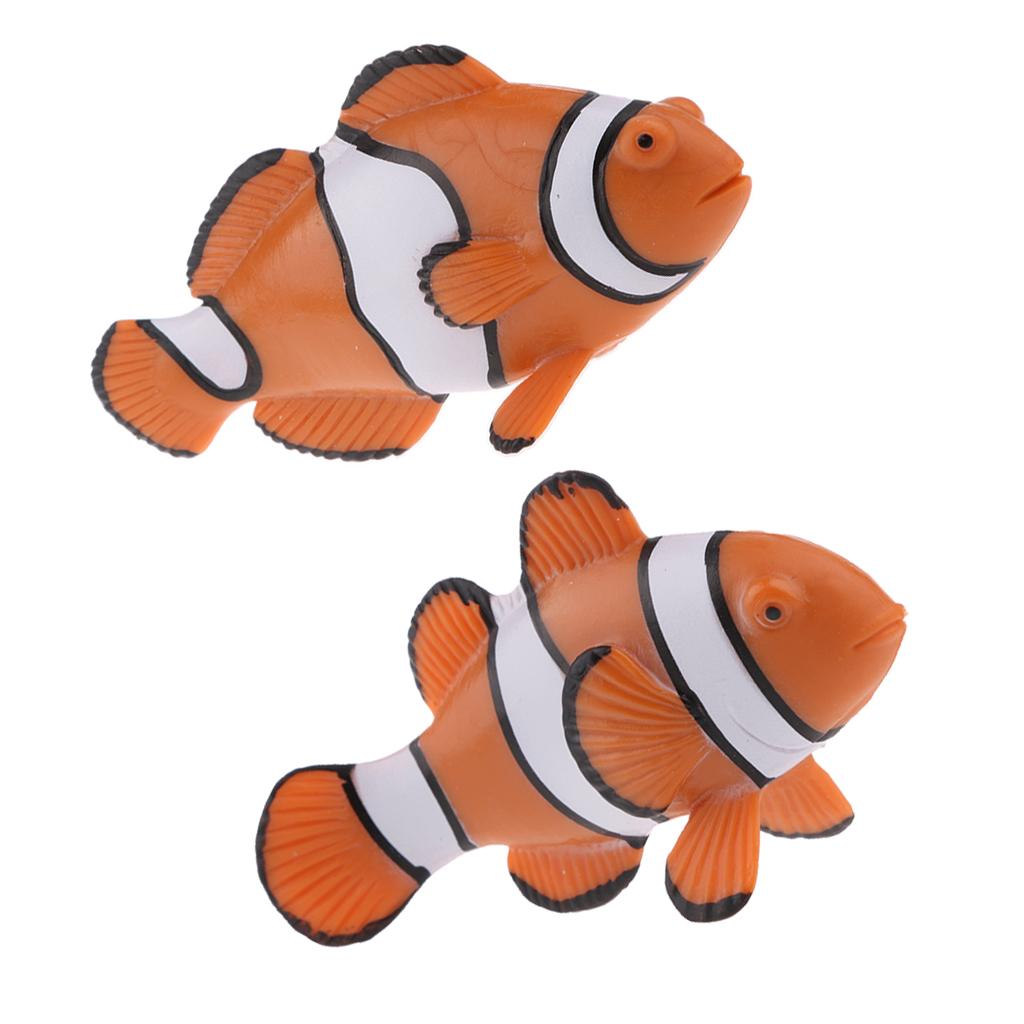 2pcs Simulation Animal Model Figure Toys Figurine Home Decor Clownfish