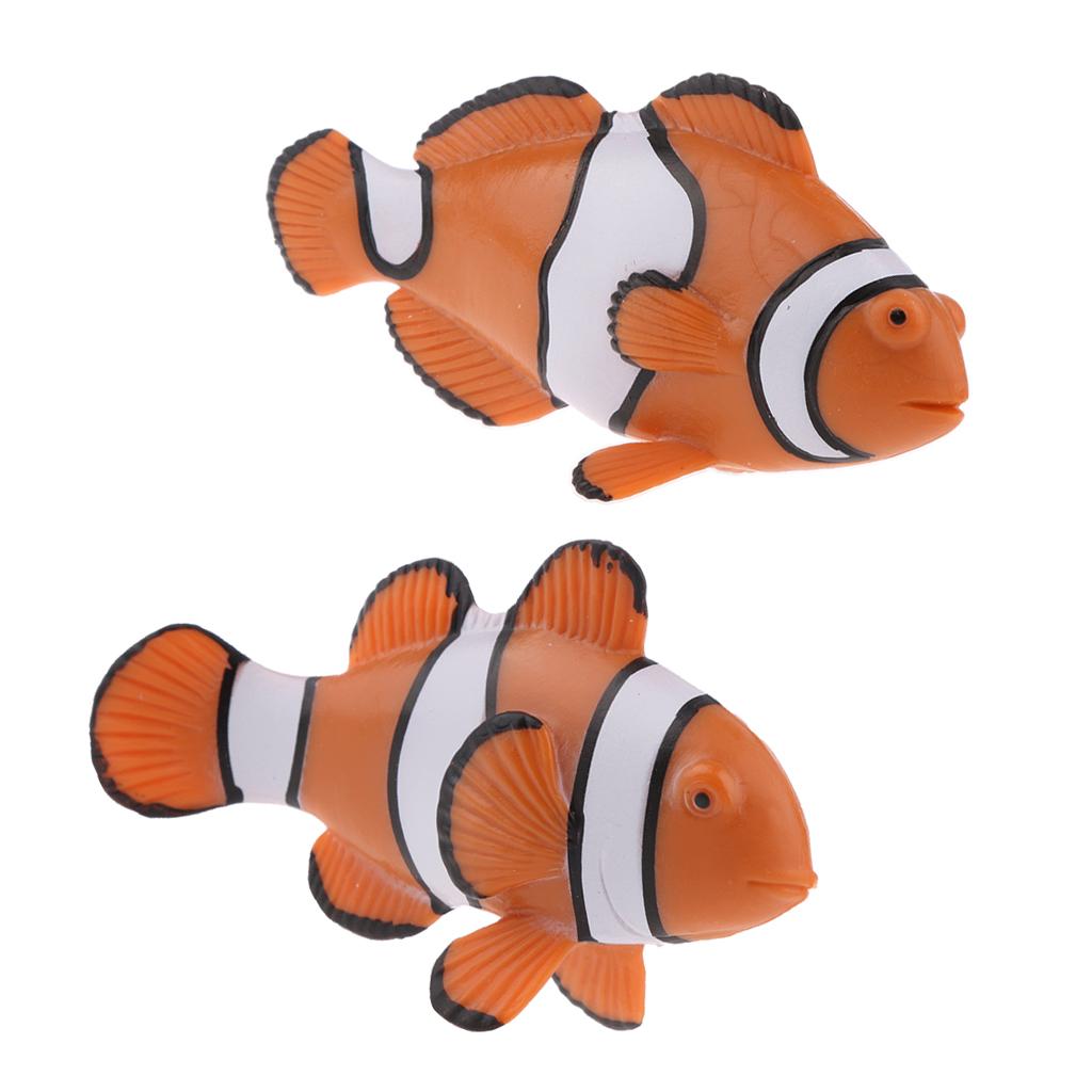 2pcs Simulation Animal Model Figure Toys Figurine Home Decor Clownfish