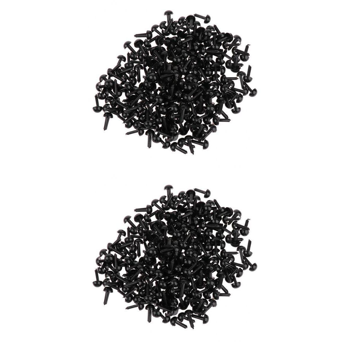 400 Pieces Black Plastic Safety Eyes for Teddy Bear Doll Animal Toys 4MM