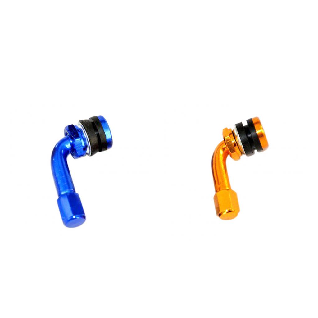 CNC Aluminum Motorcycle Scooter Rim Wheel Air Tyre Tire Valve Stem Blue/Gold