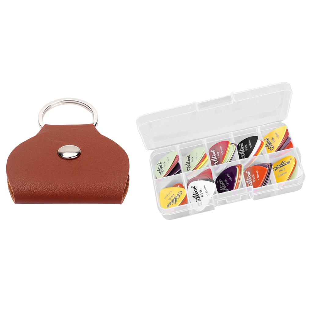 24pcs Plastic Guitar Picks Plectrums with Pick Storage Bag Holder