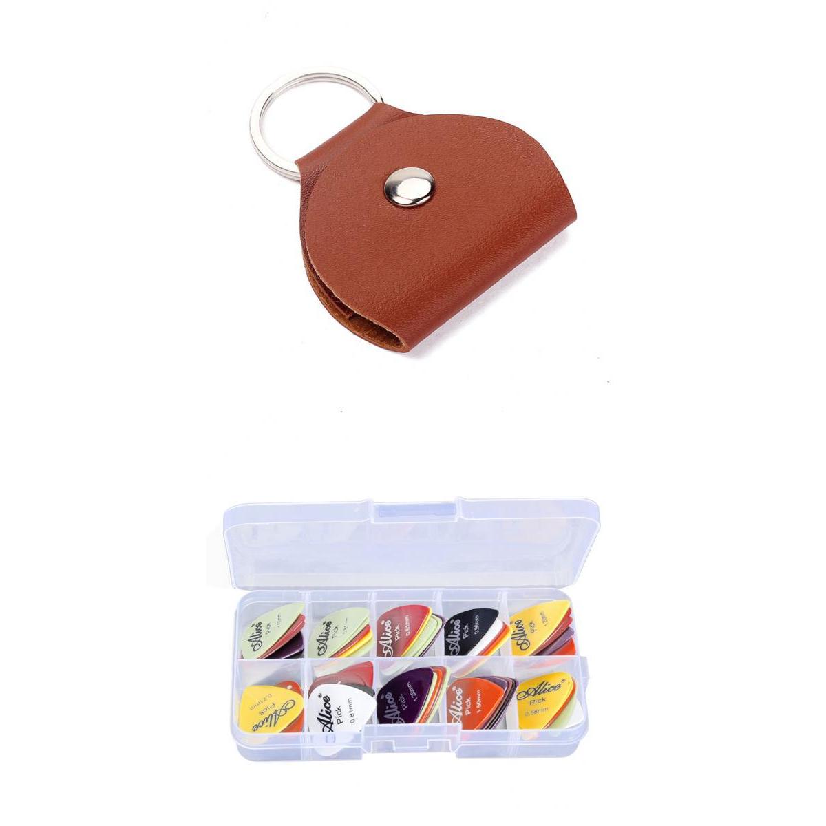 24pcs Plastic Guitar Picks Plectrums with Pick Storage Bag Holder