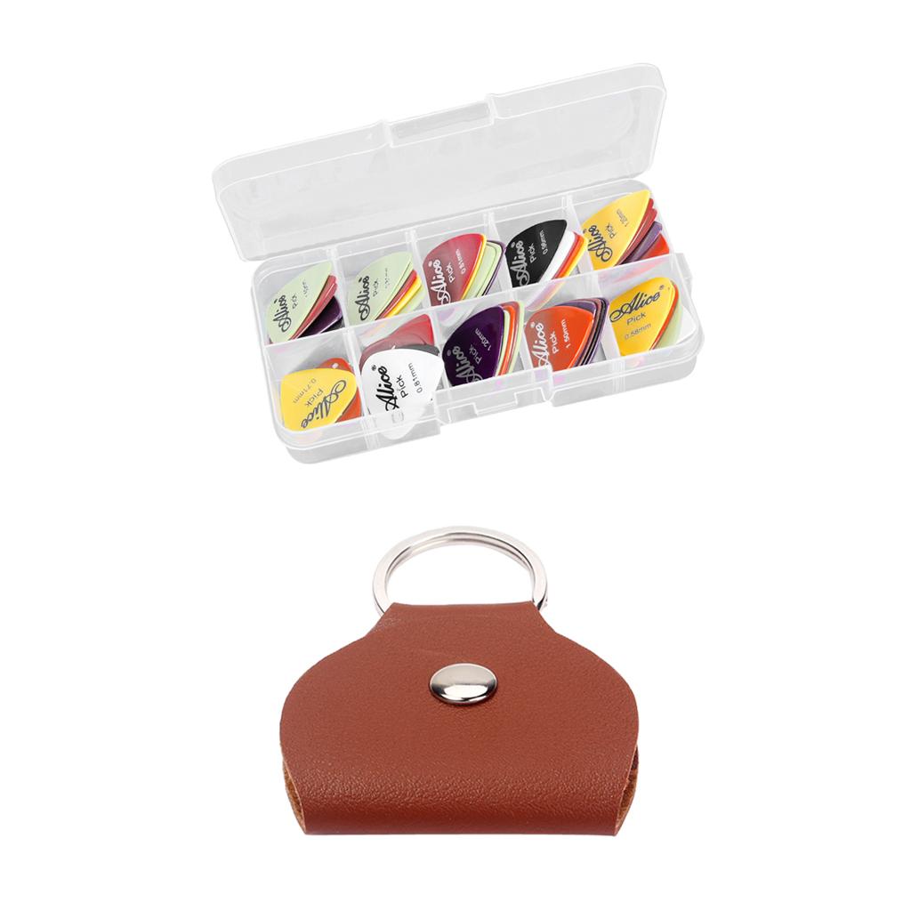 24pcs Plastic Guitar Picks Plectrums with Pick Storage Bag Holder