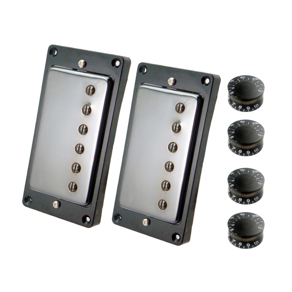 2 Pieces Humbucker Neck&Bridge Pickups with 4 Pieces Knobs for LP EPI Guitar