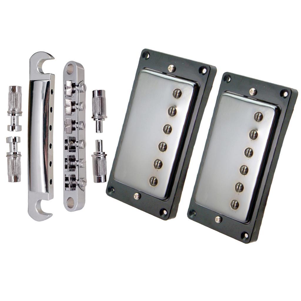 2pcs Humbucker Neck&Bridge Pickups with Bridge Tailpiece for LP