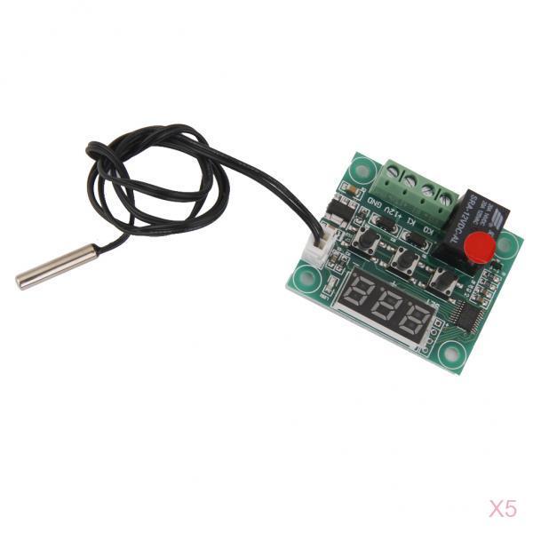 5 Pieces W1209 Digital Thermostat Temperature Control Switch Sensor Module