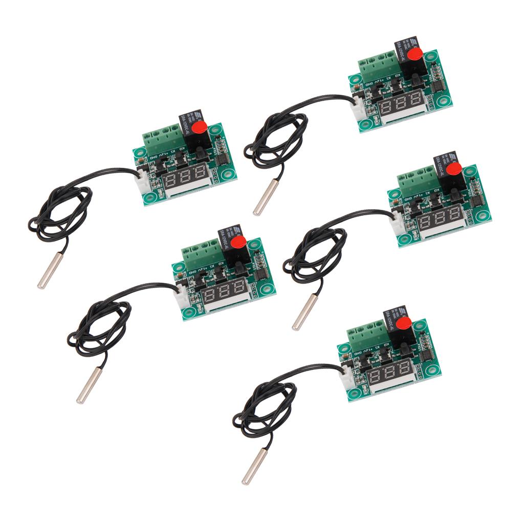 5 Pieces W1209 Digital Thermostat Temperature Control Switch Sensor Module