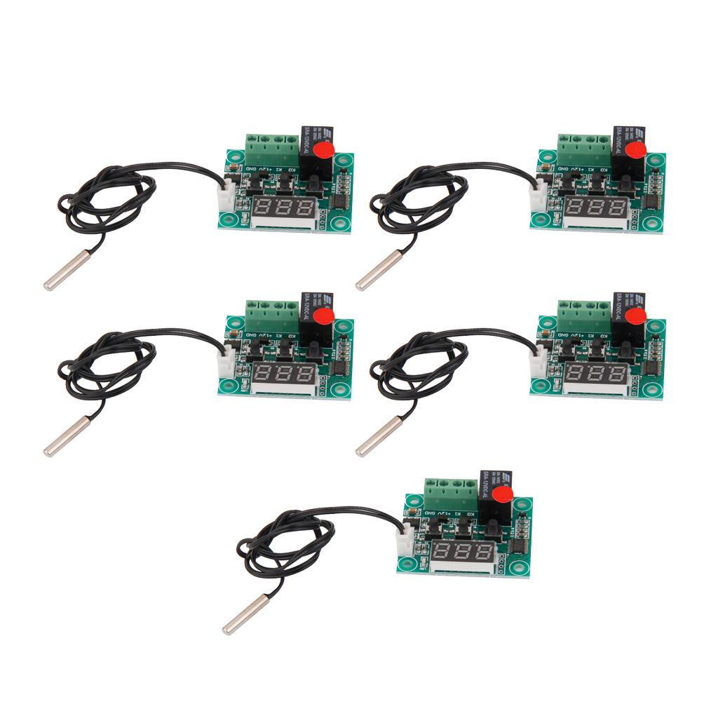 5 Pieces W1209 Digital Thermostat Temperature Control Switch Sensor Module