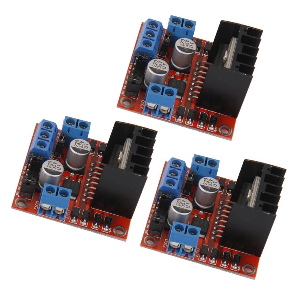 3 Pieces L298N Dual H Bridge DC Stepper Motor Drive Board Module for
