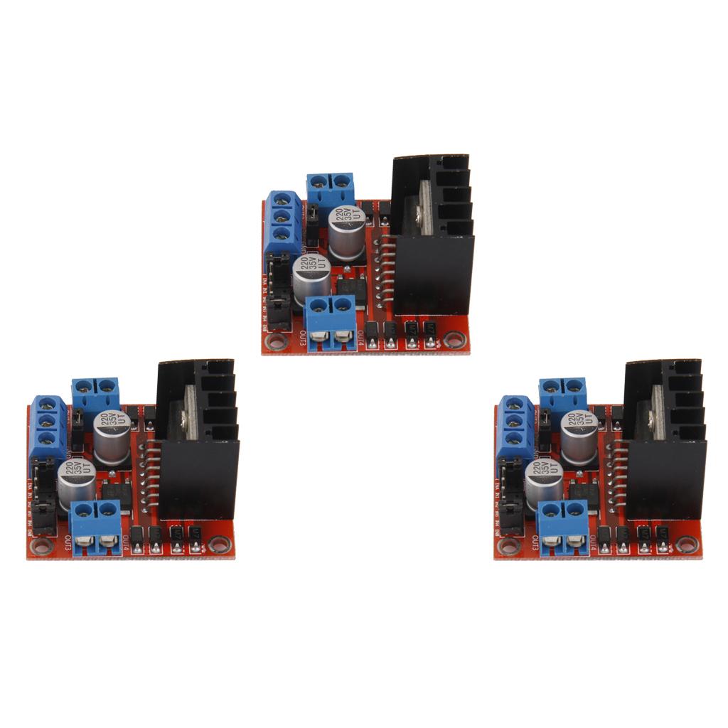 3 Pieces L298N Dual H Bridge DC Stepper Motor Drive Board Module for