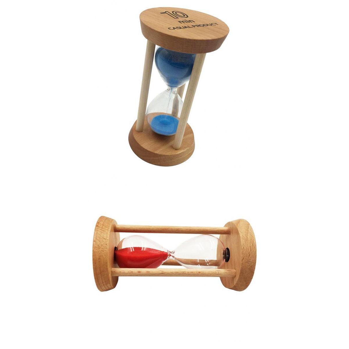 2 Pieces 10 Minutes Wooden Frame Sand Timer Hourglass Home Decor