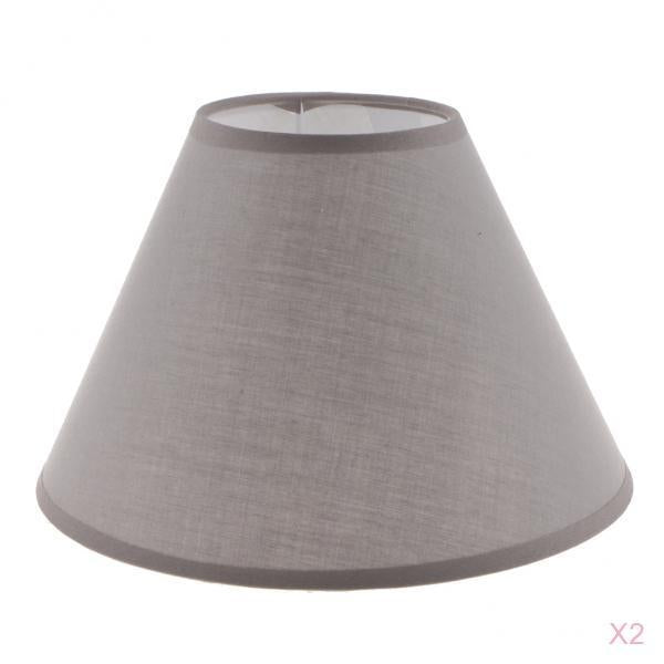 2x Lampshade Table Lamp Shade Floor Lamp Bedside Lamp Light Shade Gray