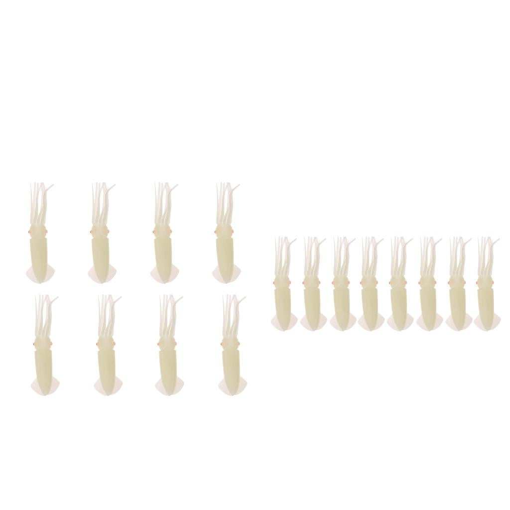 16pc Squid Lure Skirt Luminous Bait Saltwater Soft Fishing Lures Accessories