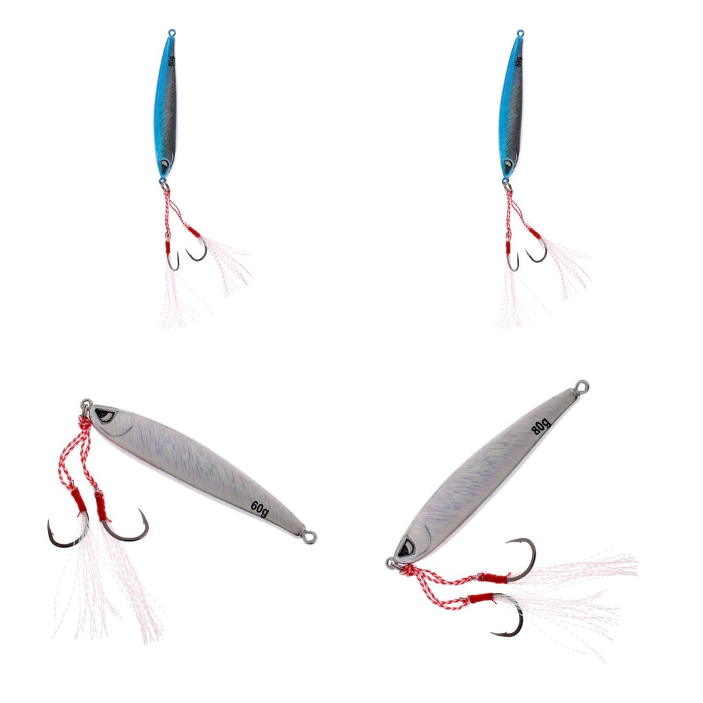 4pcs Fishing Lure Lead Fish Metal Jigging Wobbler Crankbaits Bass Baits