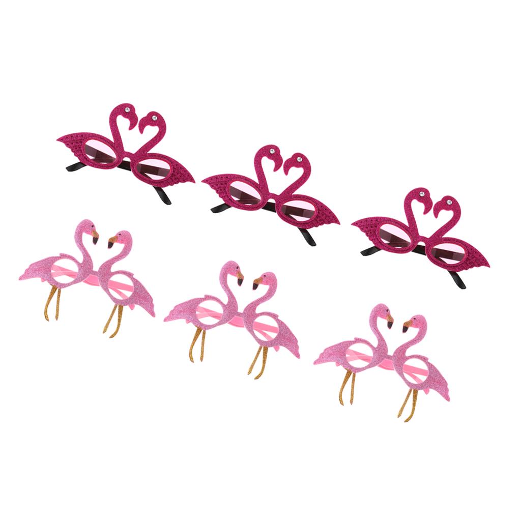 6 Pieces Pink Rose Tropical Flamingo Sunglasses Beach Party Dress up Glasses