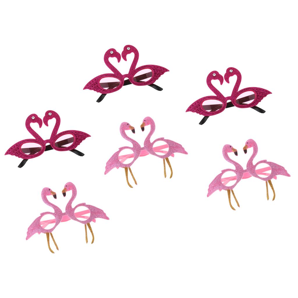 6 Pieces Pink Rose Tropical Flamingo Sunglasses Beach Party Dress up Glasses