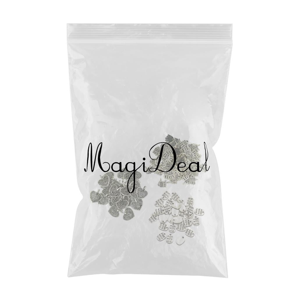 150 Piece Silver Heart Charms Pendant for DIY Jewelry Making Findings Craft