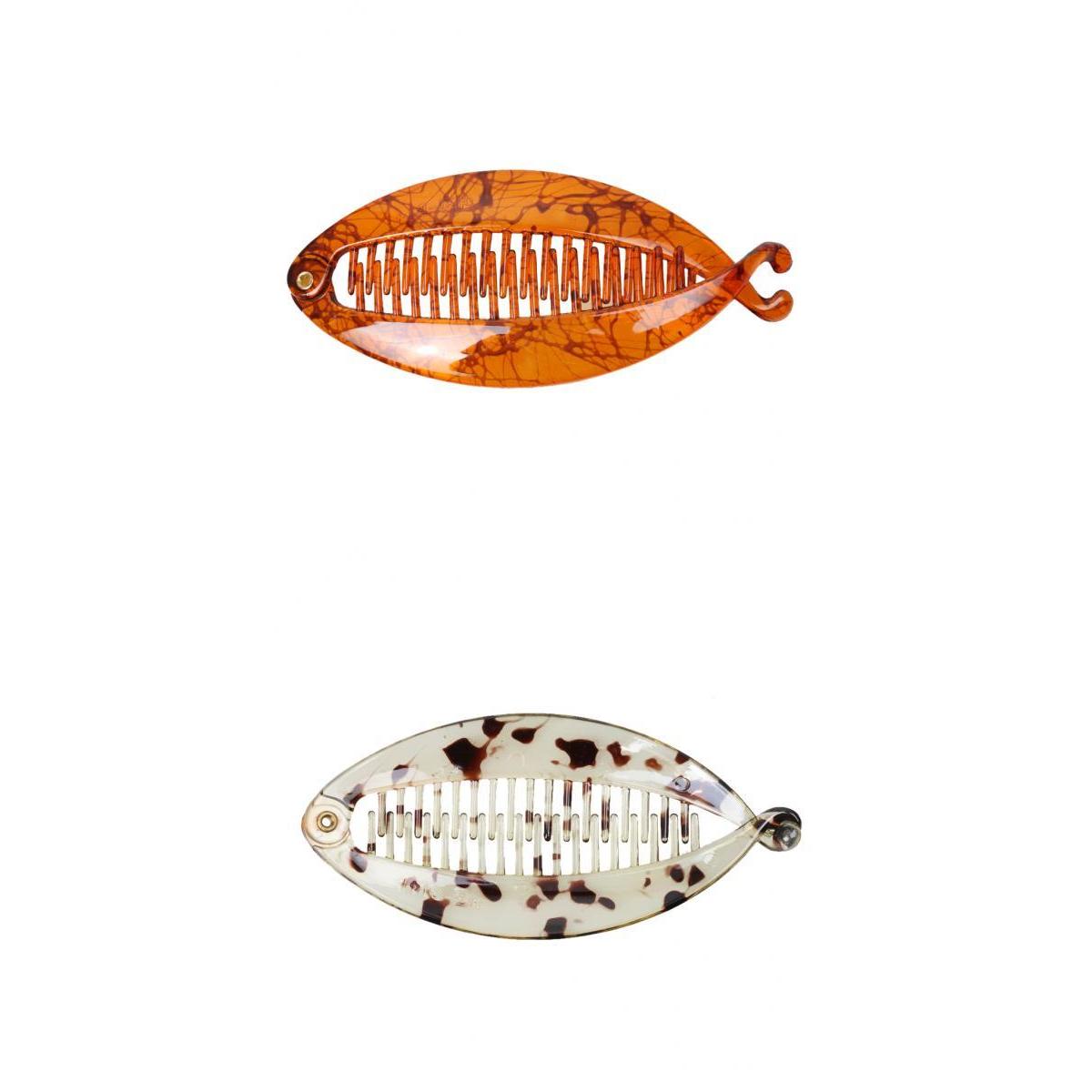 2 Pieces Fish Tail Design Hair Banana Clip 13x6cm Lady Girls School Girls